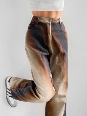 Hosbjerg Women's Brown and Tan Jeans